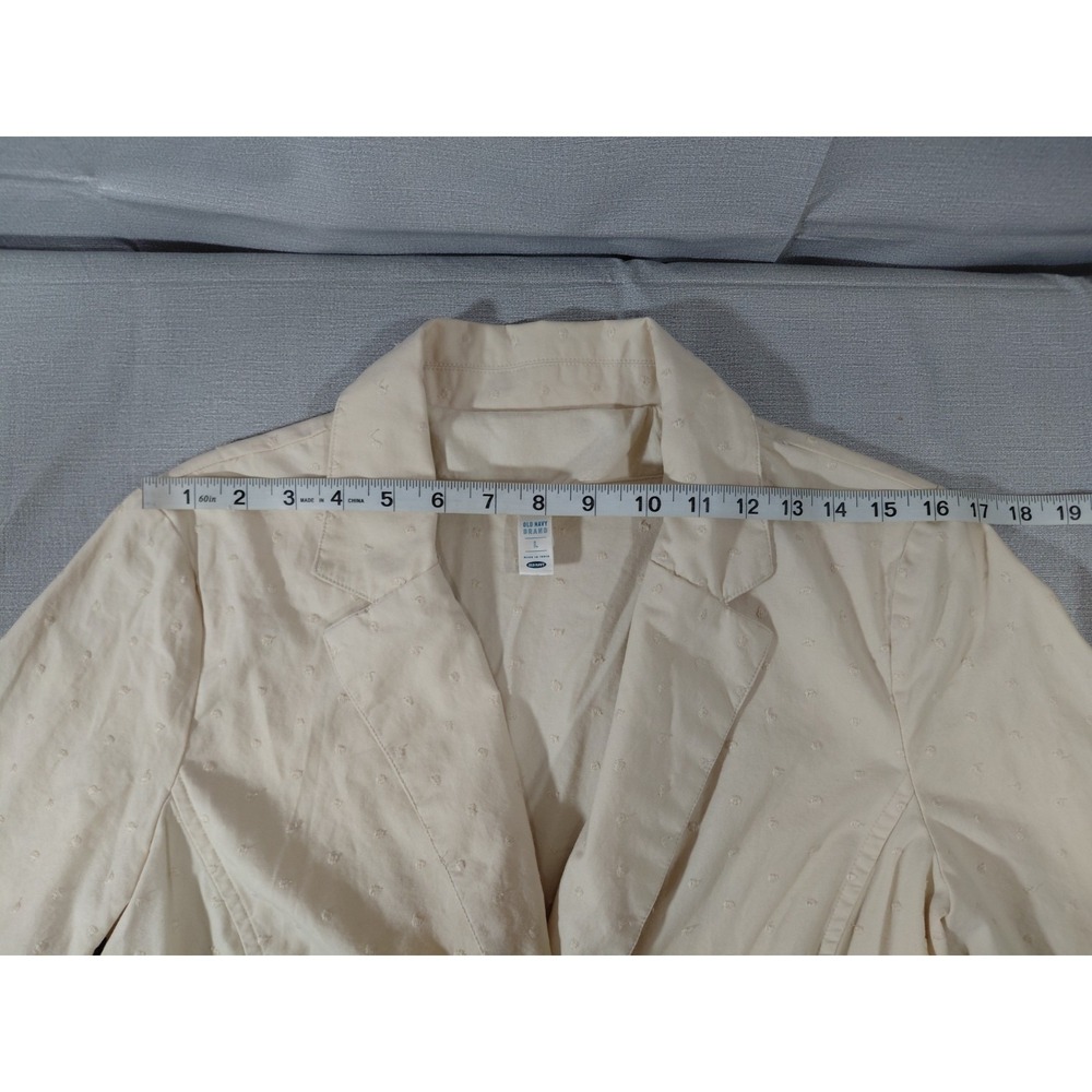 Vtg Y2k Old Navy Floral Scalloped Jacket Women's LG Tan Single Button - Picture 5 of 9